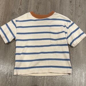 Zara Blue and Cream Nautical Striped Tee